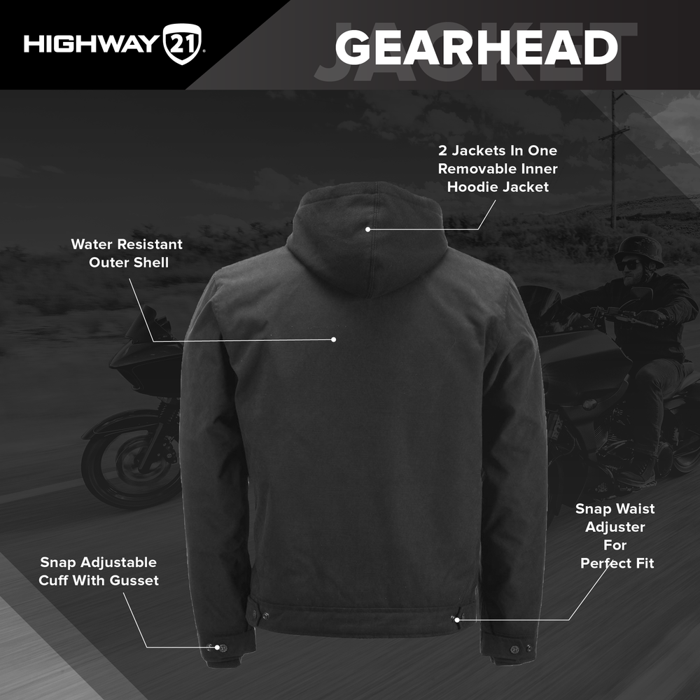 Highway 21 Gearhead Motorcycle Jacket - Infographics