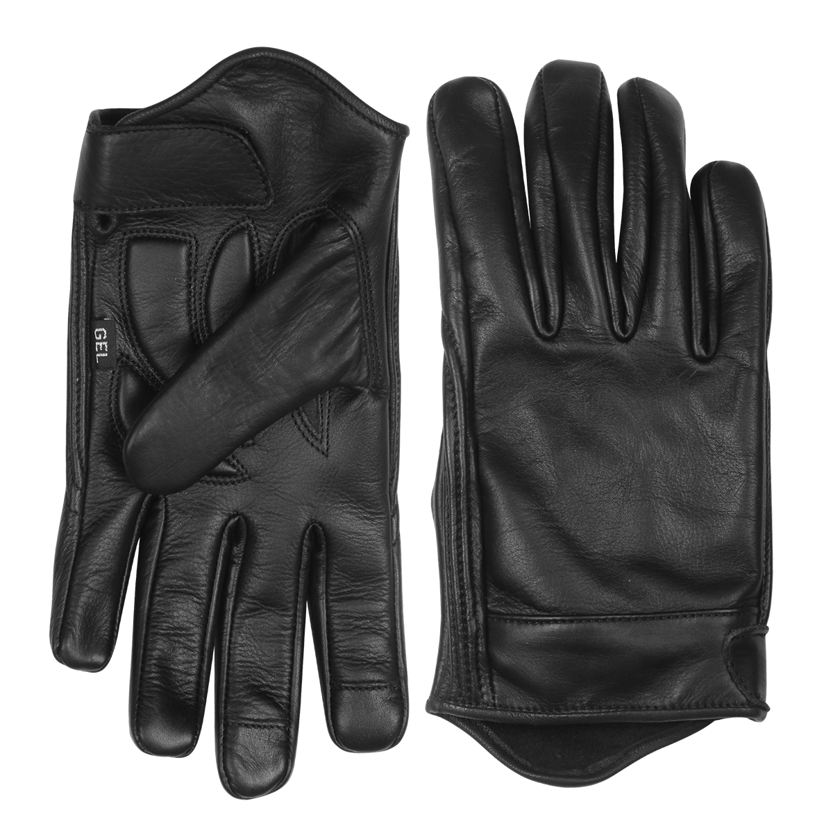 Vance VL475 Mens Black Gel Palm Riding Leather Gloves