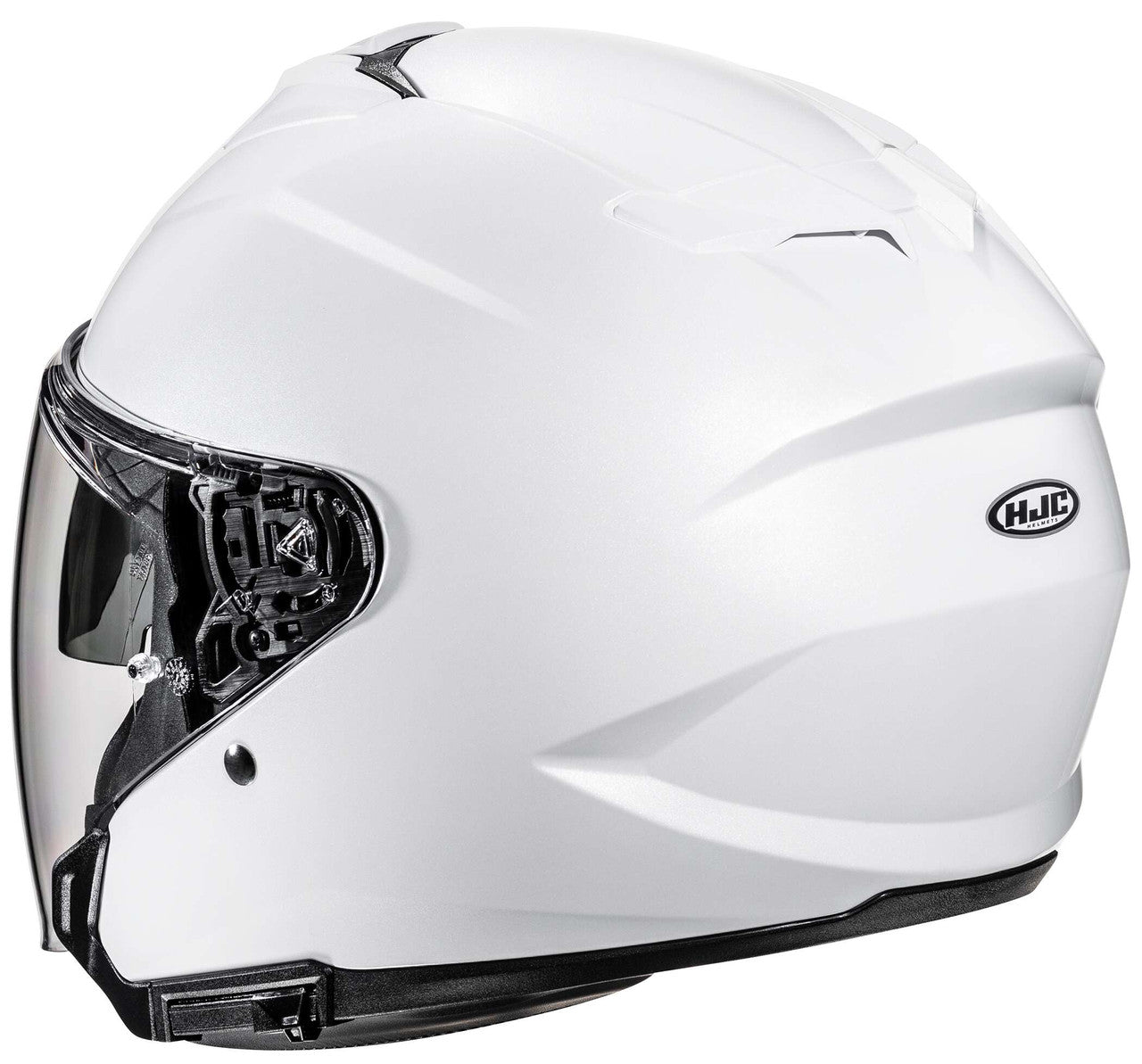 hjc-i31-solid-open-face-motorcycle-helmet-white-back-view