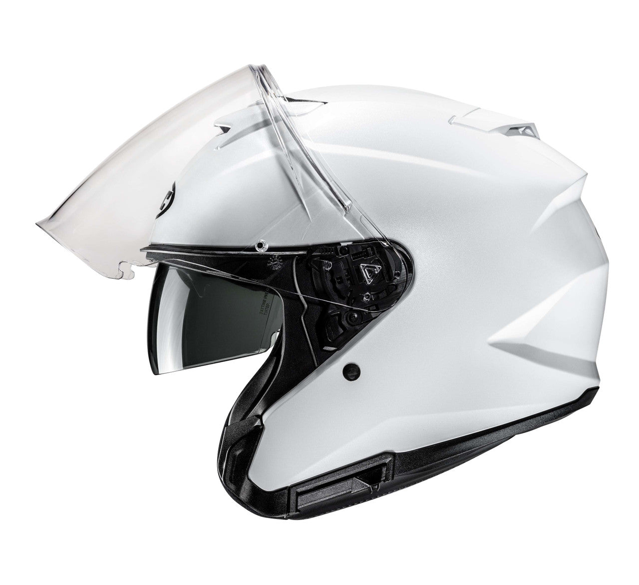 hjc-i31-solid-open-face-motorcycle-helmet-white-open-visor-side-view