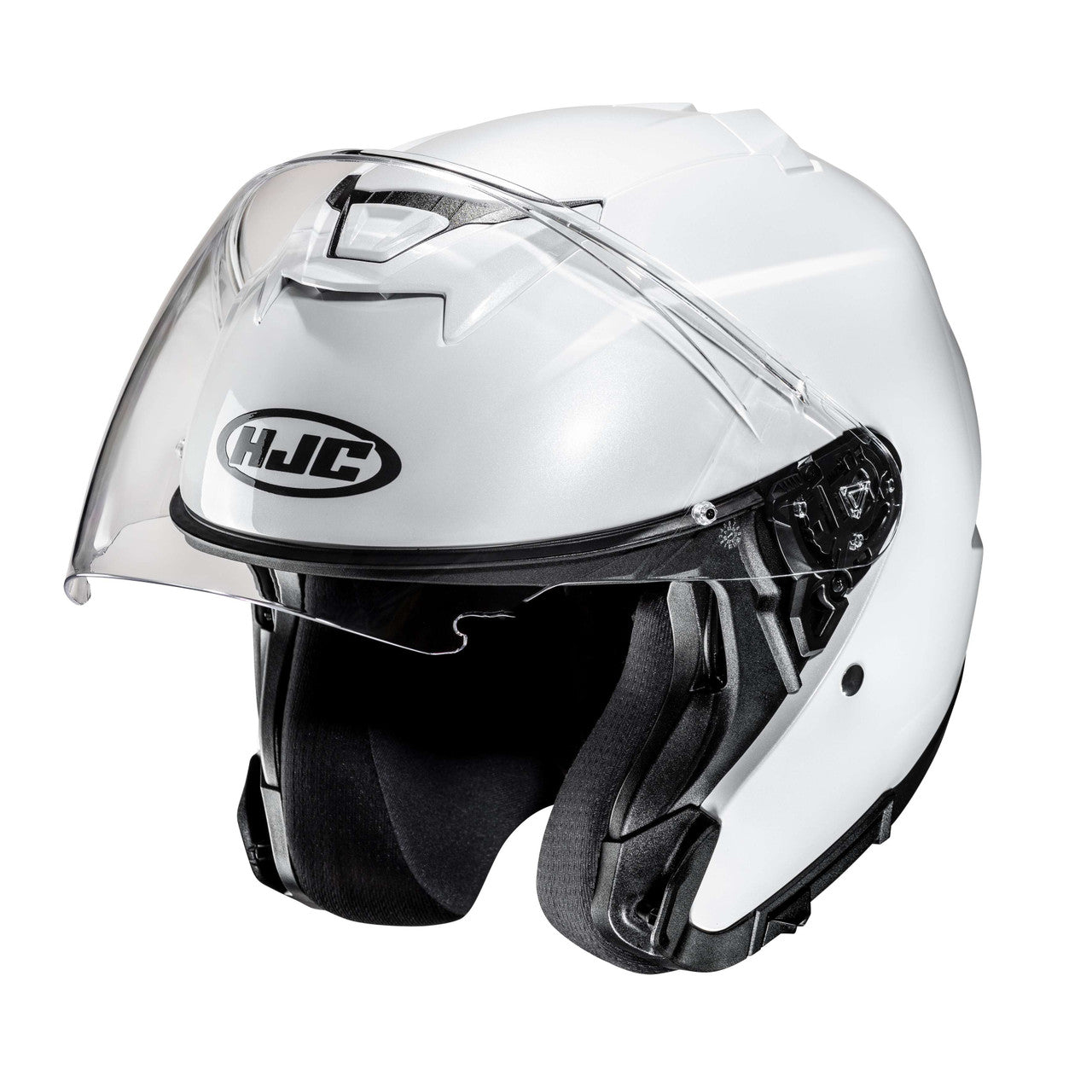 hjc-i31-solid-open-face-motorcycle-helmet-white-open-visor