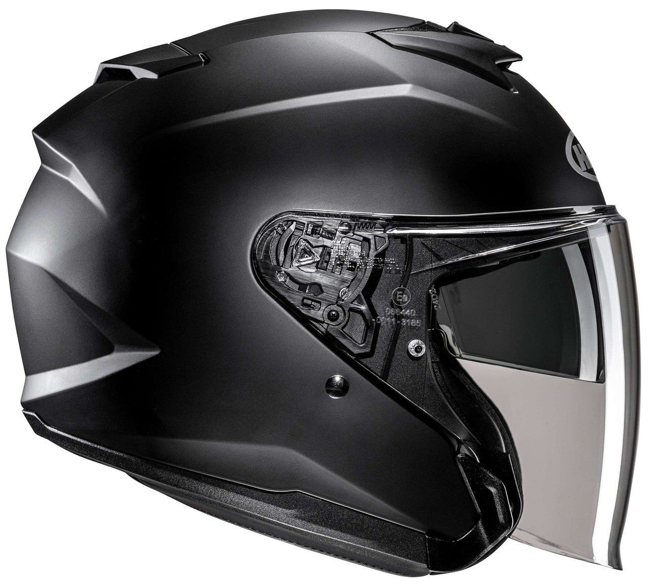 hjc-i31-solid-open-face-motorcycle-helmet-flat-black-side-view