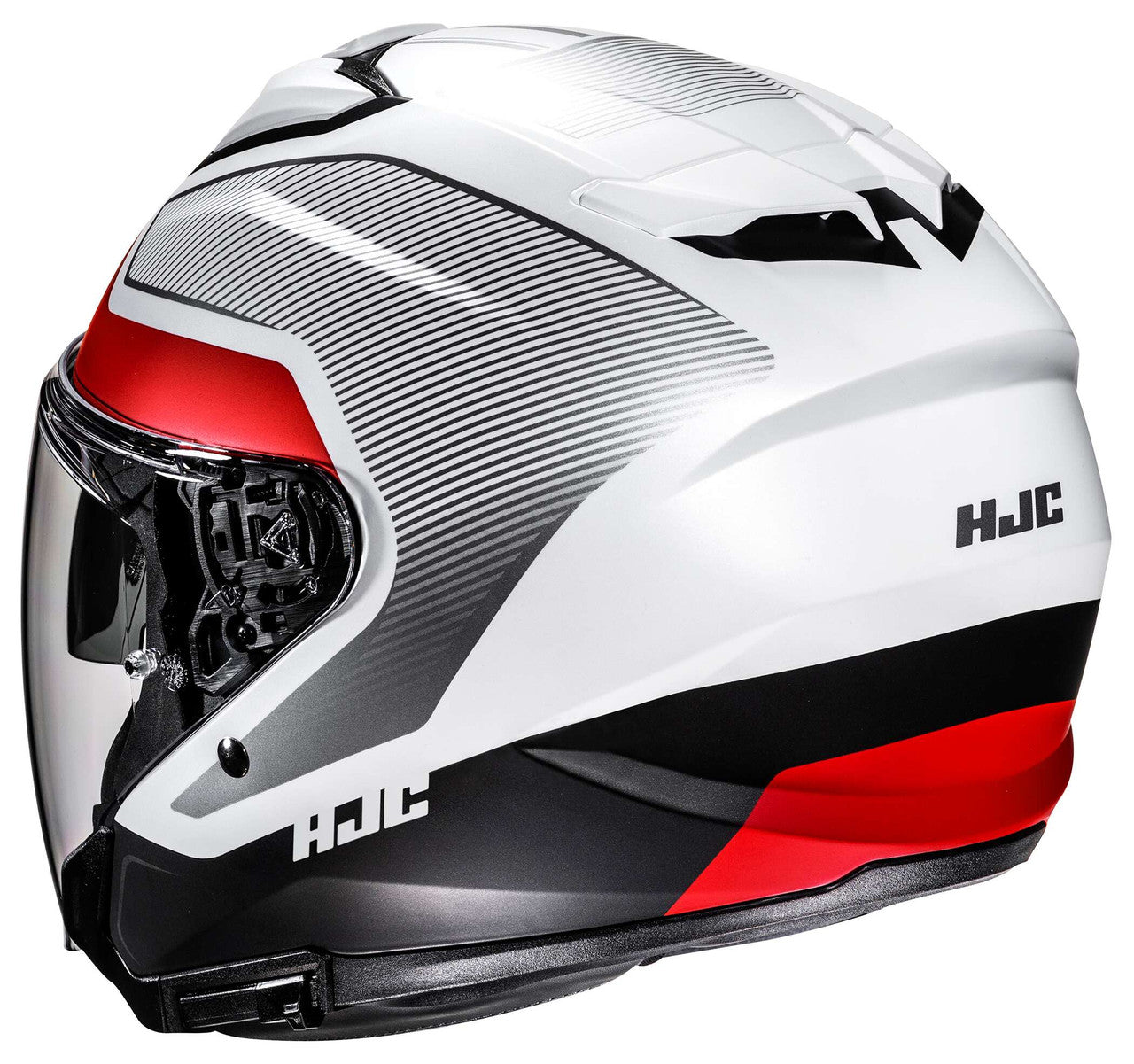 hjc-i31-tevis-open-face-motorcycle-helmet-red-white-back-view