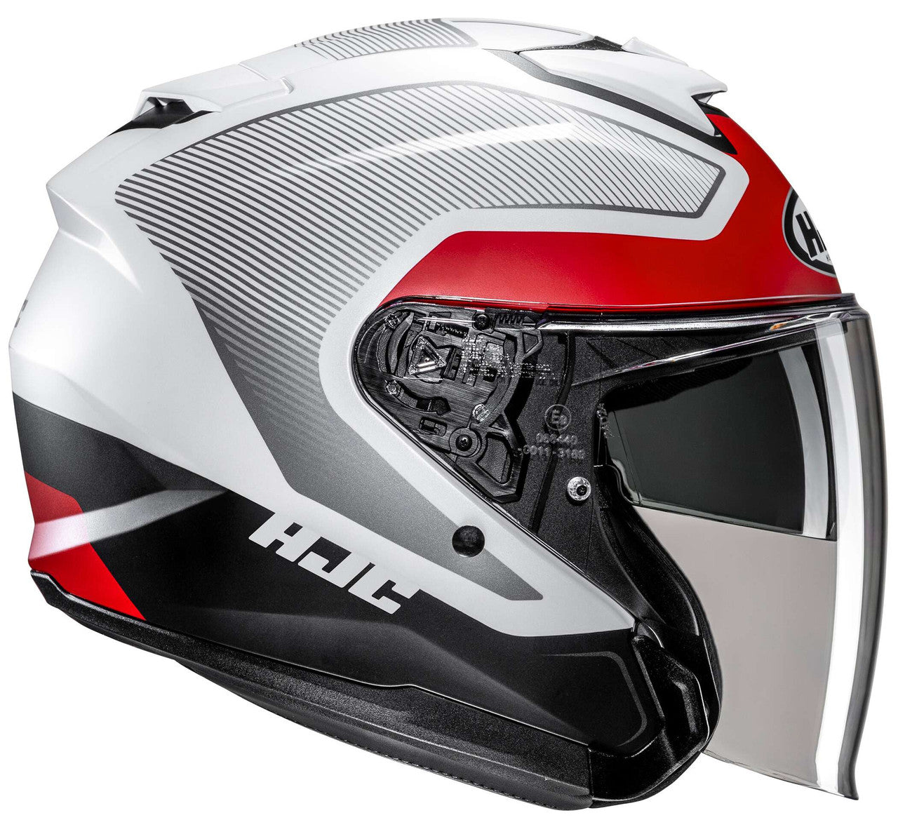 hjc-i31-tevis-open-face-motorcycle-helmet-red-white-side-view