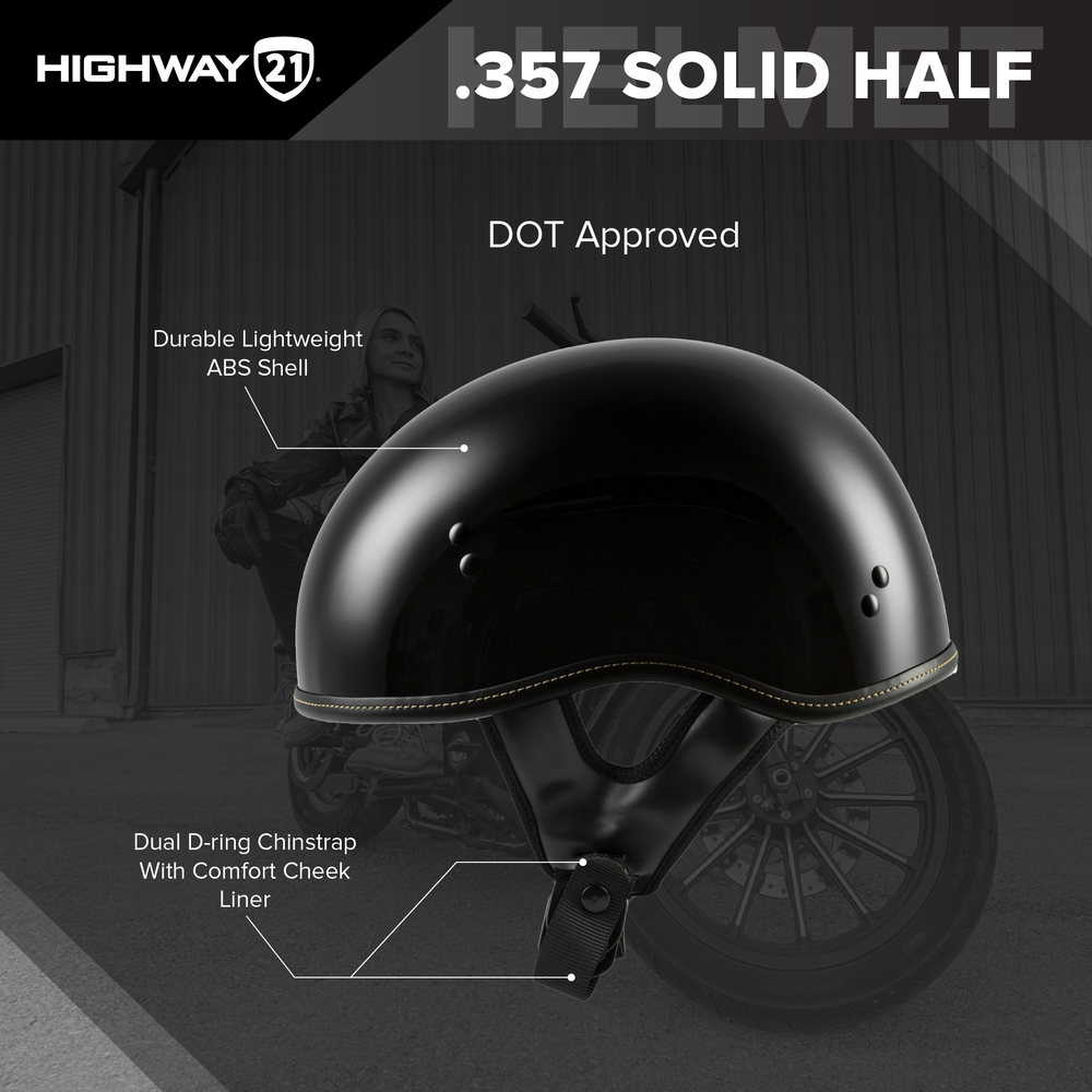 Highway 21 .357 Half Helmet - Info graphics