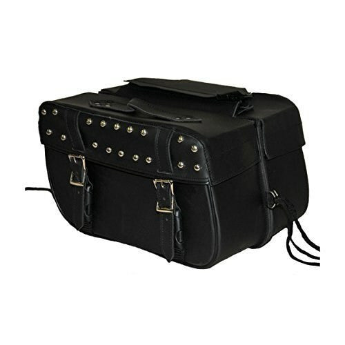 Zip Off and Throw Over Studded Motorcycle Saddlebags - SD219