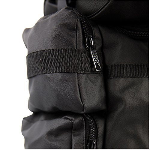 Jafrum SB1 PU Black Expandable Motorcycle Luggage Travel Backpack Rucksack Sissy Bar Bag  - Detail View