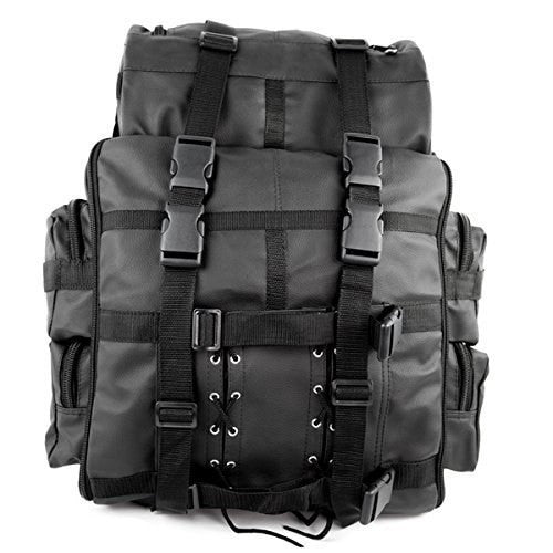 Jafrum SB1 PU Black Expandable Motorcycle Luggage Travel Backpack Rucksack Sissy Bar Bag -Detail view