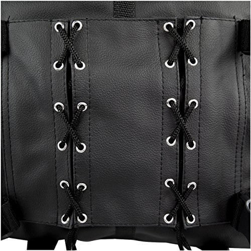 Jafrum SB1 PU Black Expandable Motorcycle Luggage Travel Backpack Rucksack Sissy Bar Bag  - Detail View