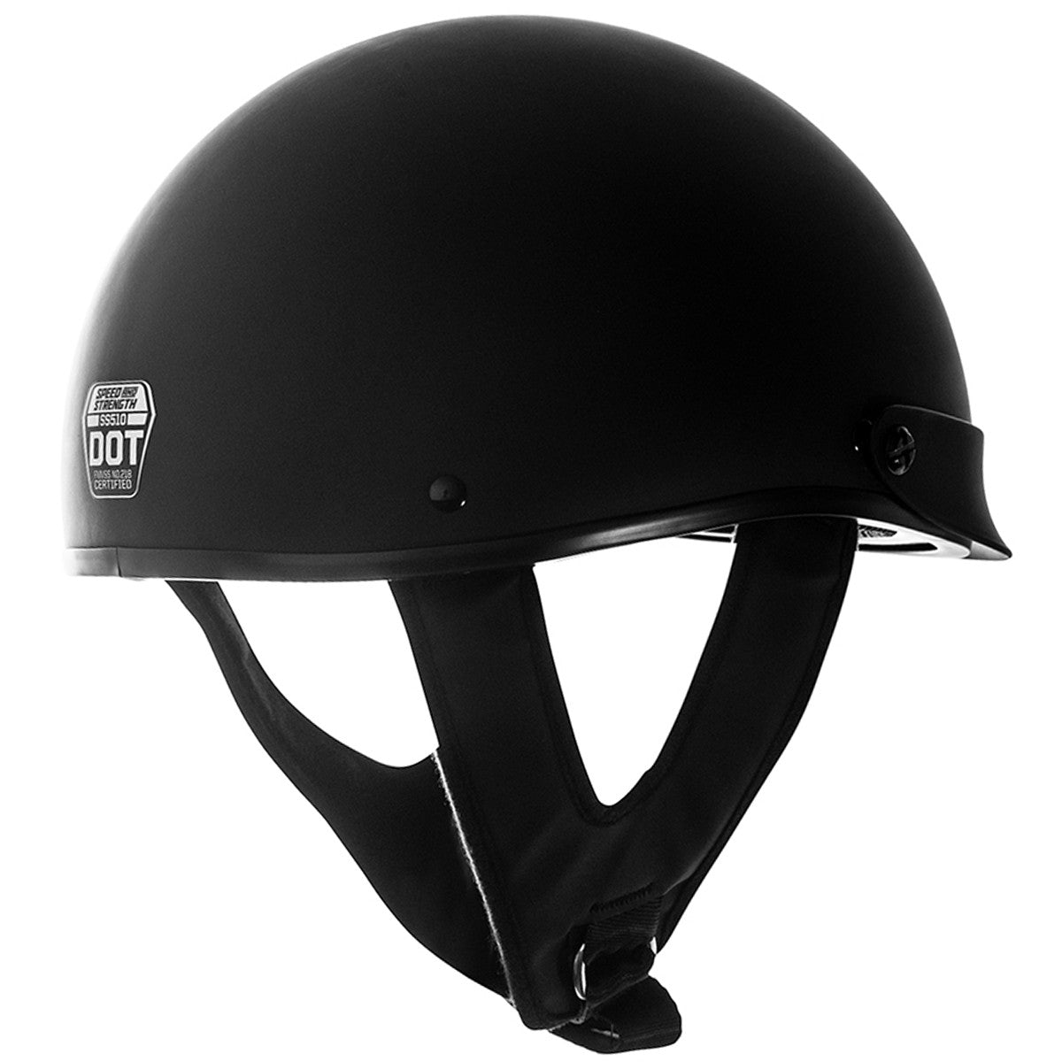 Speed-and-Strength-SS510-Half-Helmet-Matte-Black-Side-view