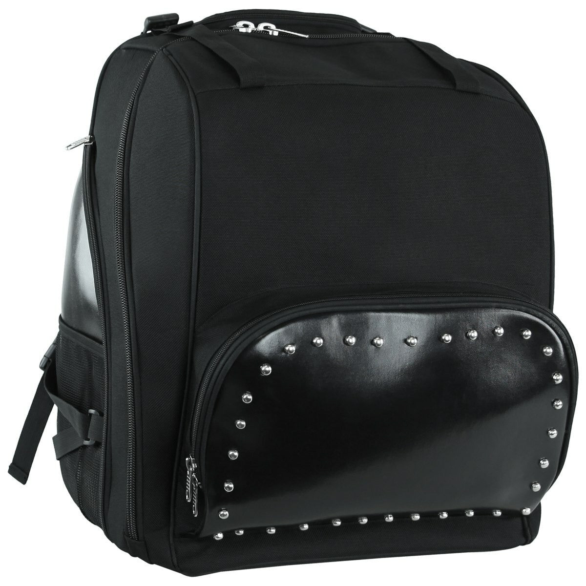 Vance VS1354 Black Studded Large Deluxe Motorcycle Luggage Travel Touring Sissy Bar Bag-Detail View