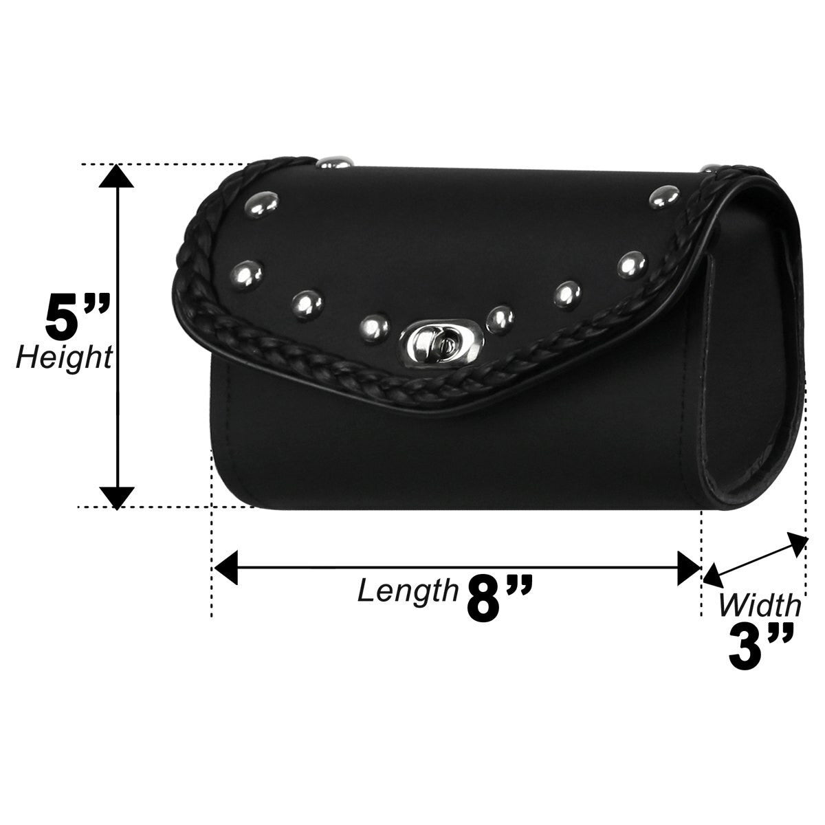 Vance WS40 Small Studs and Braids Motorcycle Windshield Bag-Sizing