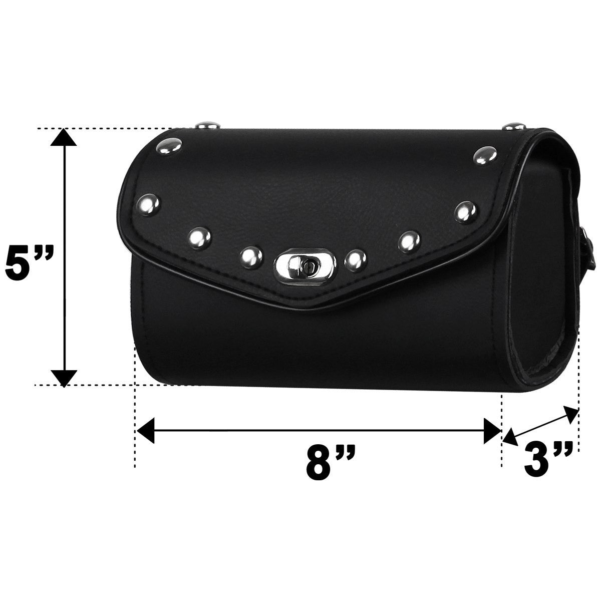 Vance WS40 Small Studded Motorcycle Windshield Bag-Sizing