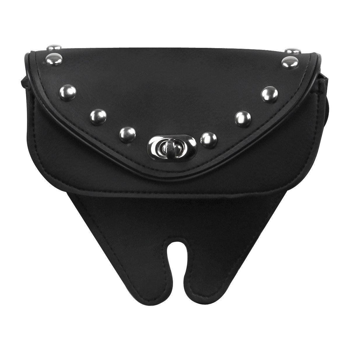 Vance WS22 Black Small Studded Single Pocket Motorcycle Windshield Mount Bag