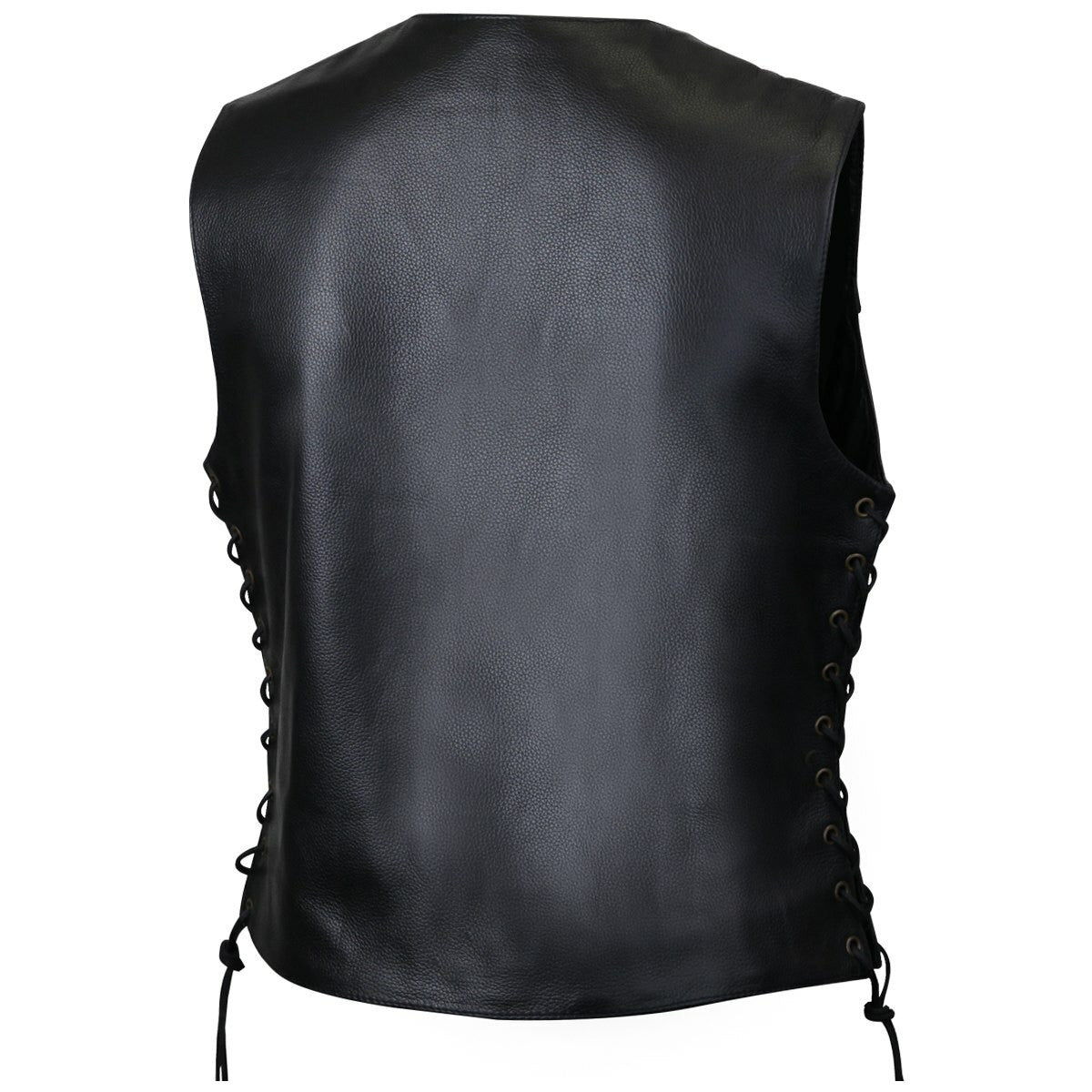 Jafrum LV777 Womens Black Six Pocket Concealed Carry Premium Cowhide Leather Vest -Back View