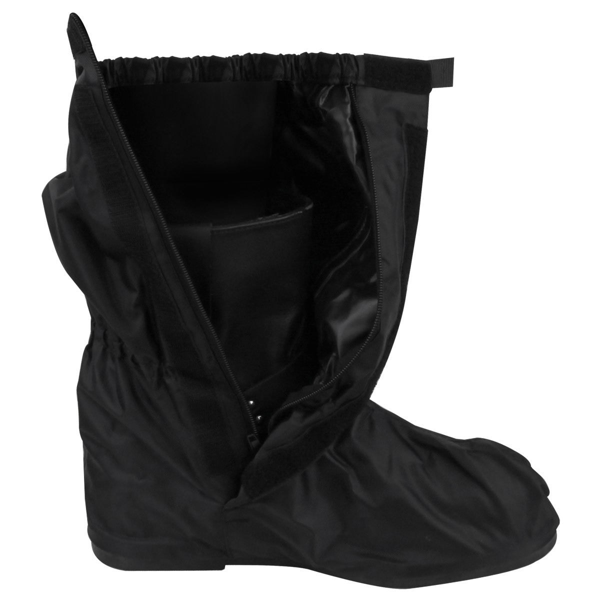 Mens RS002 Black Full Coverage Hard Walking Sole Motorcycle Rain Boot Covers - Detail View