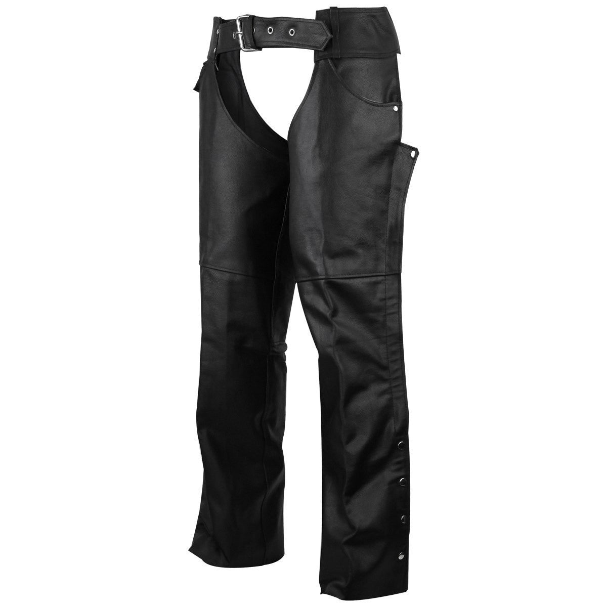 Black Deep Jean Pocket Leather Chaps