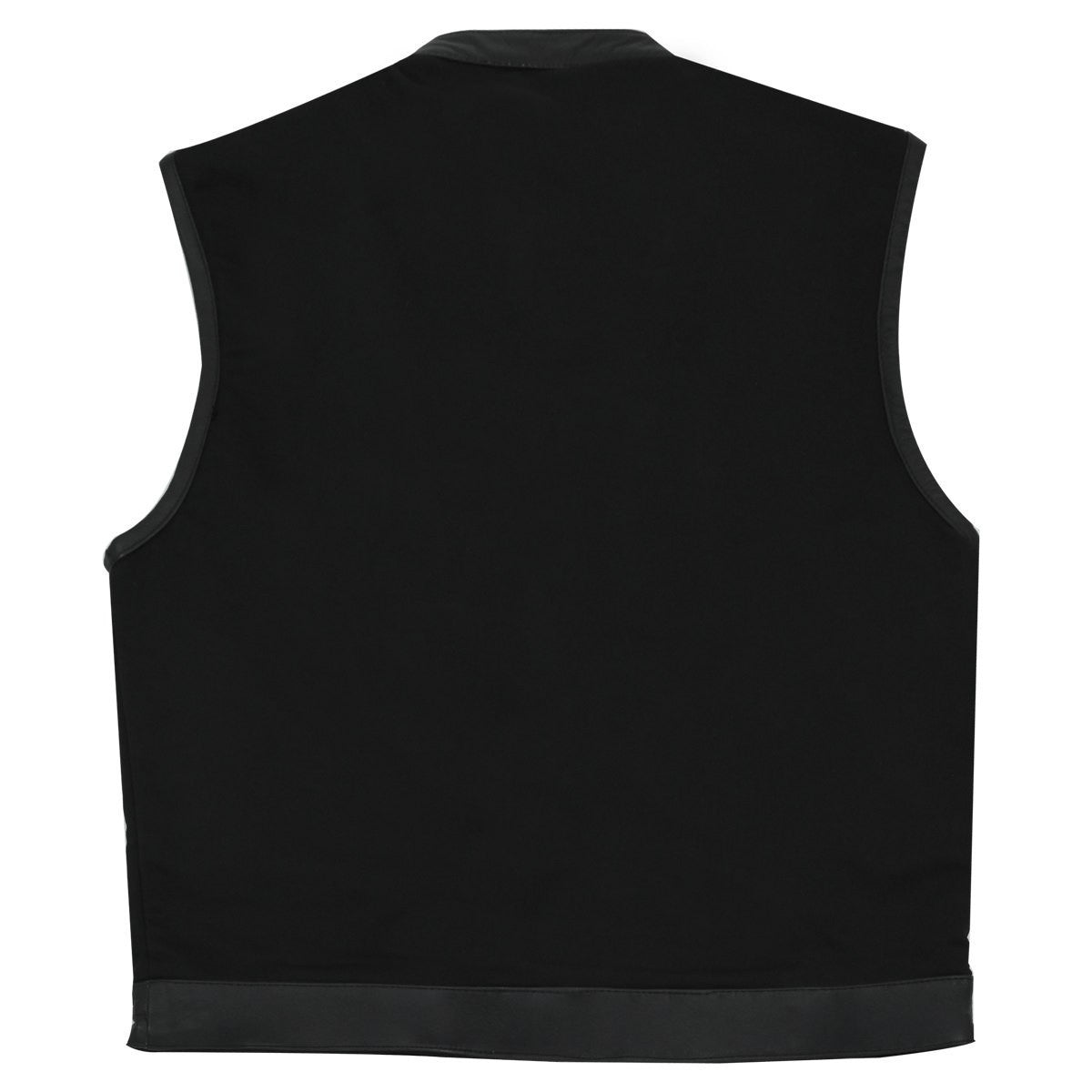 MV720Matt Mens Black SOA Club Style Textile Motorcycle Vest-Back View