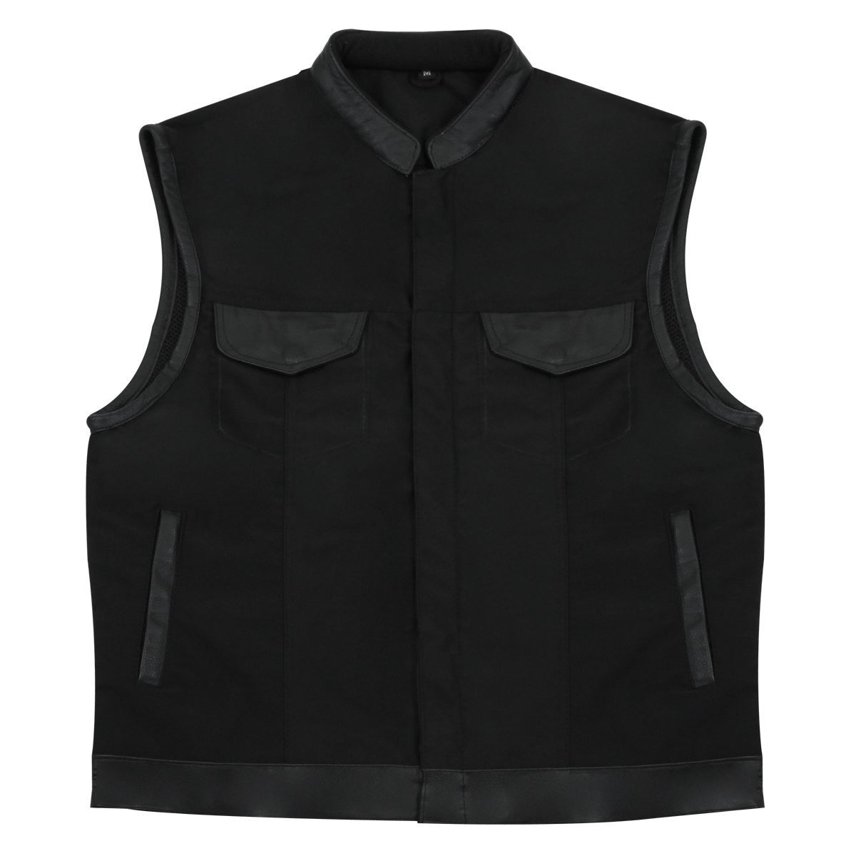 MV720Matt Mens Black SOA Club Style Textile Motorcycle Vest