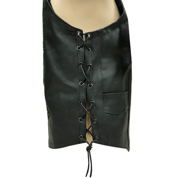 Black Eagle Embossed Leather Vest-Side View