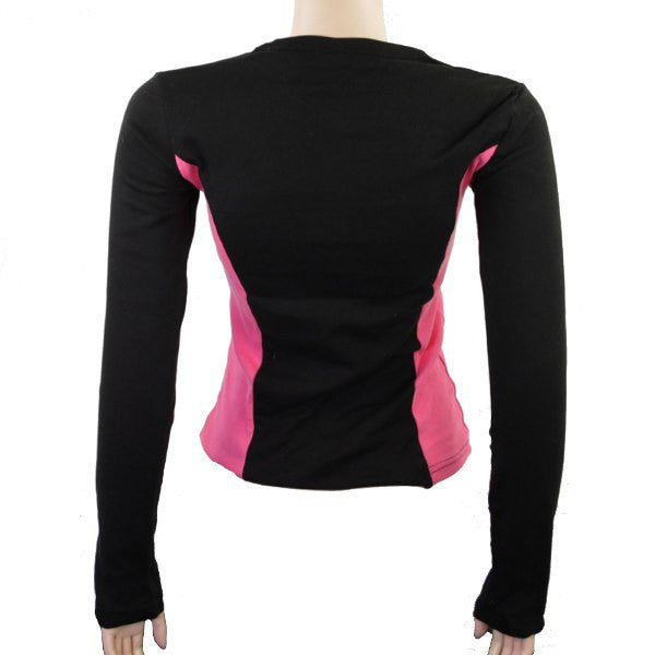 Vance Women's Long Sleeve Fitted Motorcycle Shirt-Fuchsia-Back View