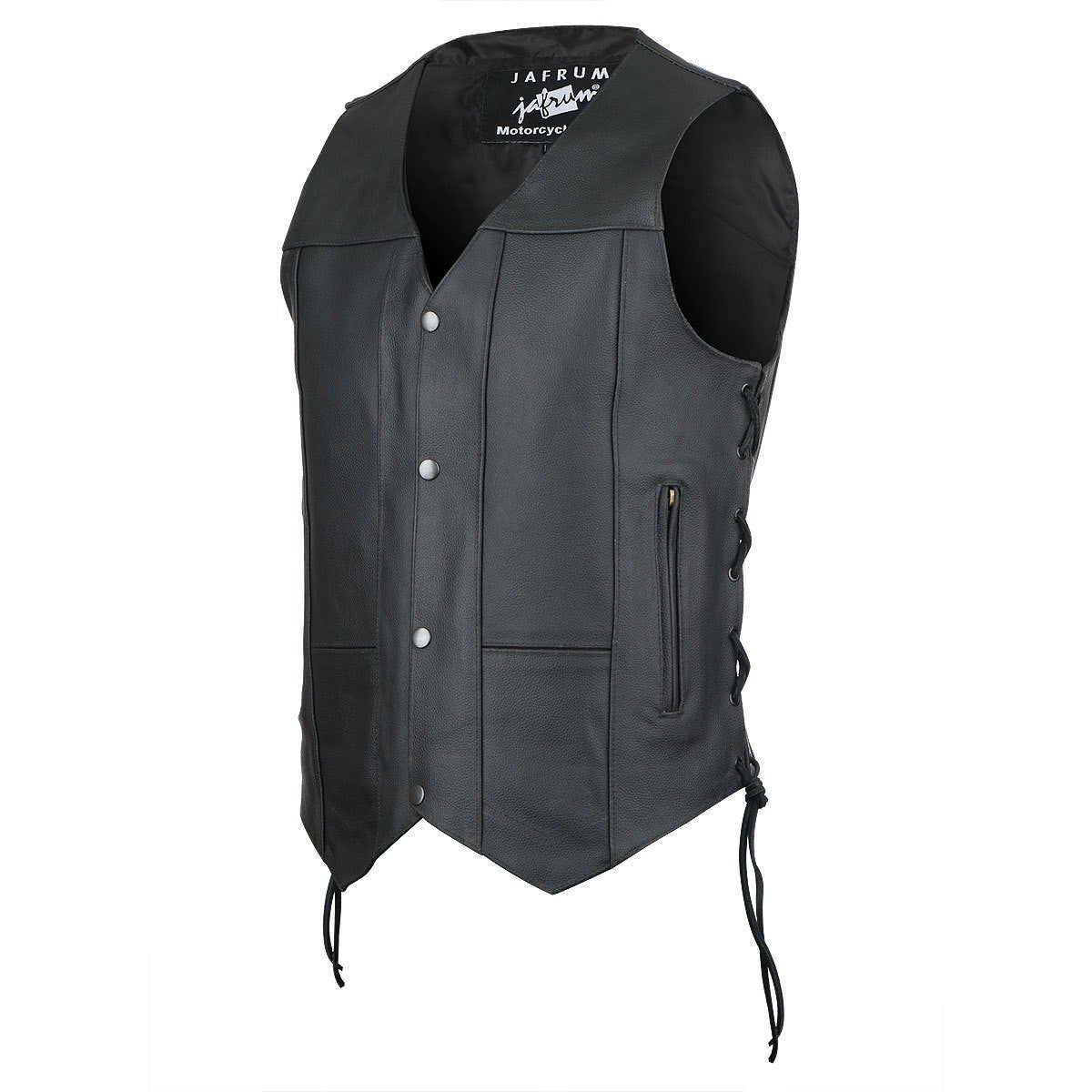 Jafrum MV106 Mens Black Concealed Carry Ten Pocket Leather Vest