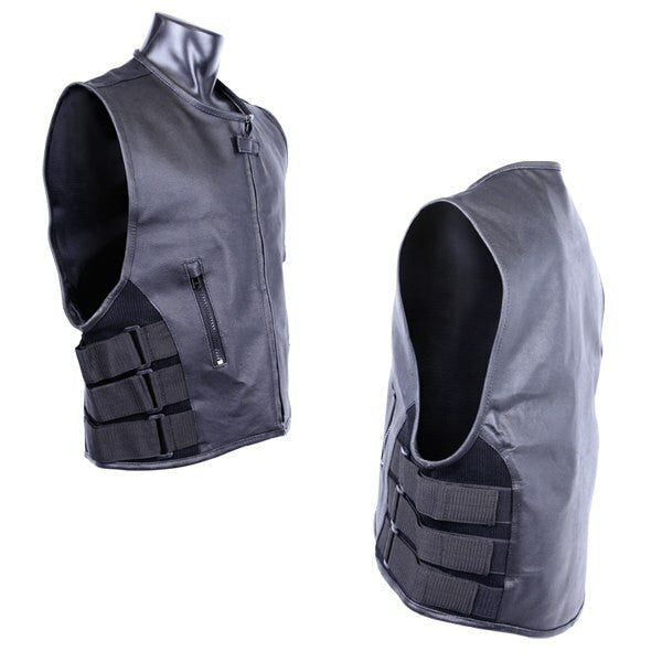 Jafrum MV119 SWAT Team Bulletproof Style Motorcycle Leather Vest - Side View