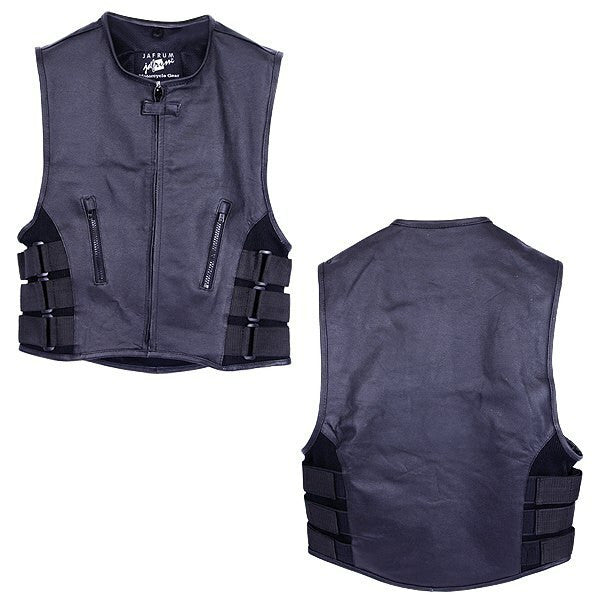 Jafrum MV119 SWAT Team Bulletproof Style Motorcycle Leather Vest-Detail View