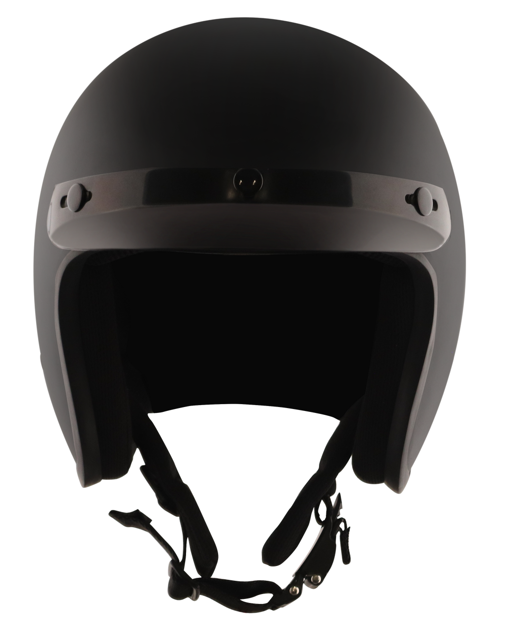 Detour-Helmets-Flat-Black-open-face-Motorcycle-Riders-front