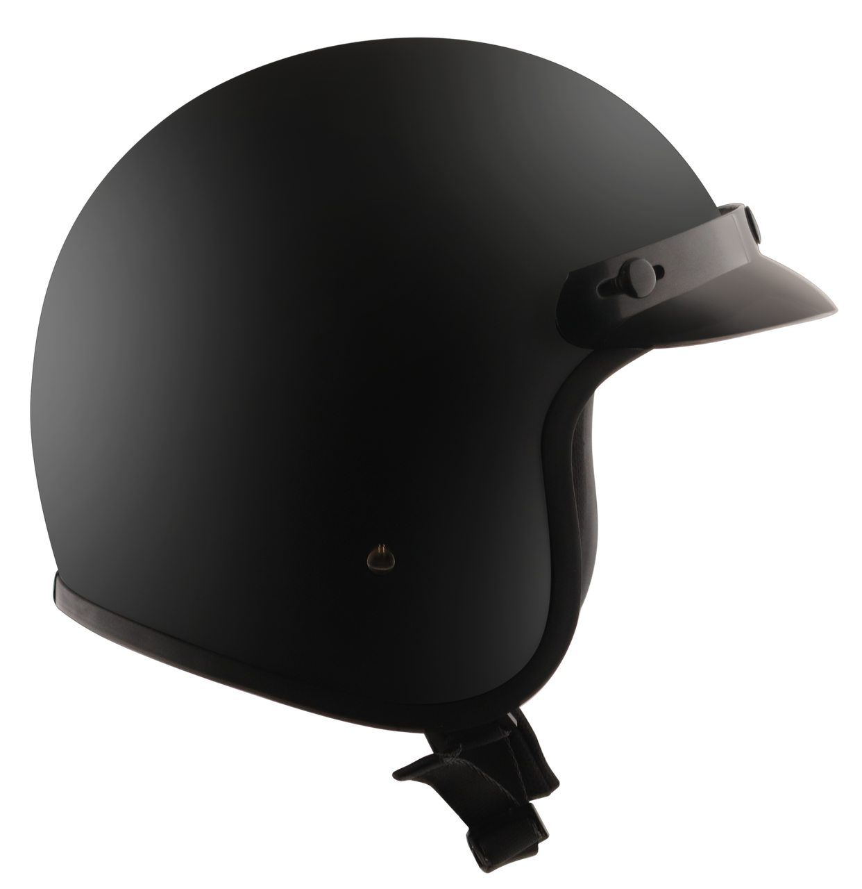 Detour-Helmets-Flat-Black-open-face-Motorcycle-Riders-side