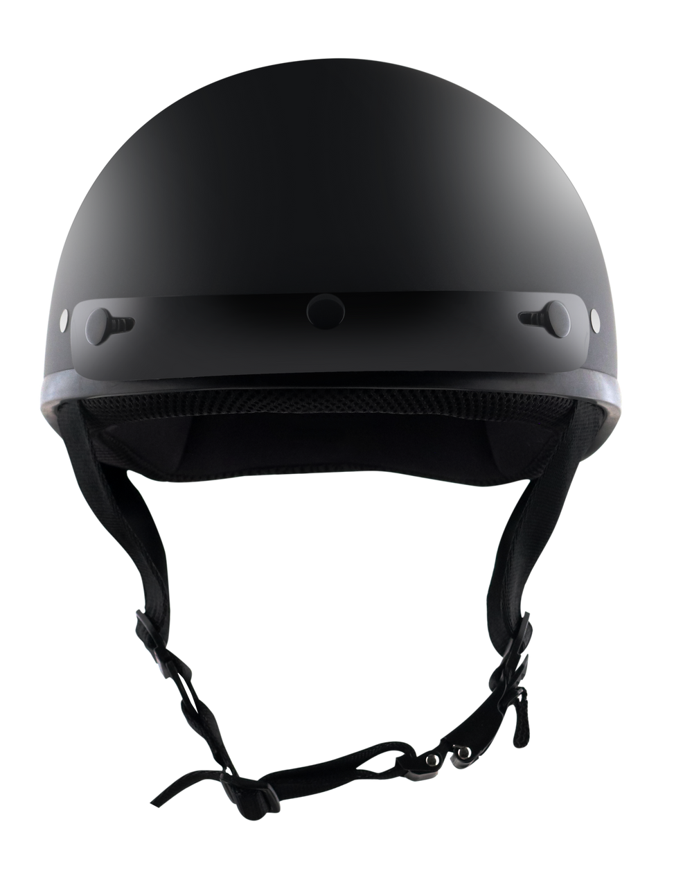 Detour-Helmets-Flat-Black-Half-Helmet-Motorcycle-Rider-front