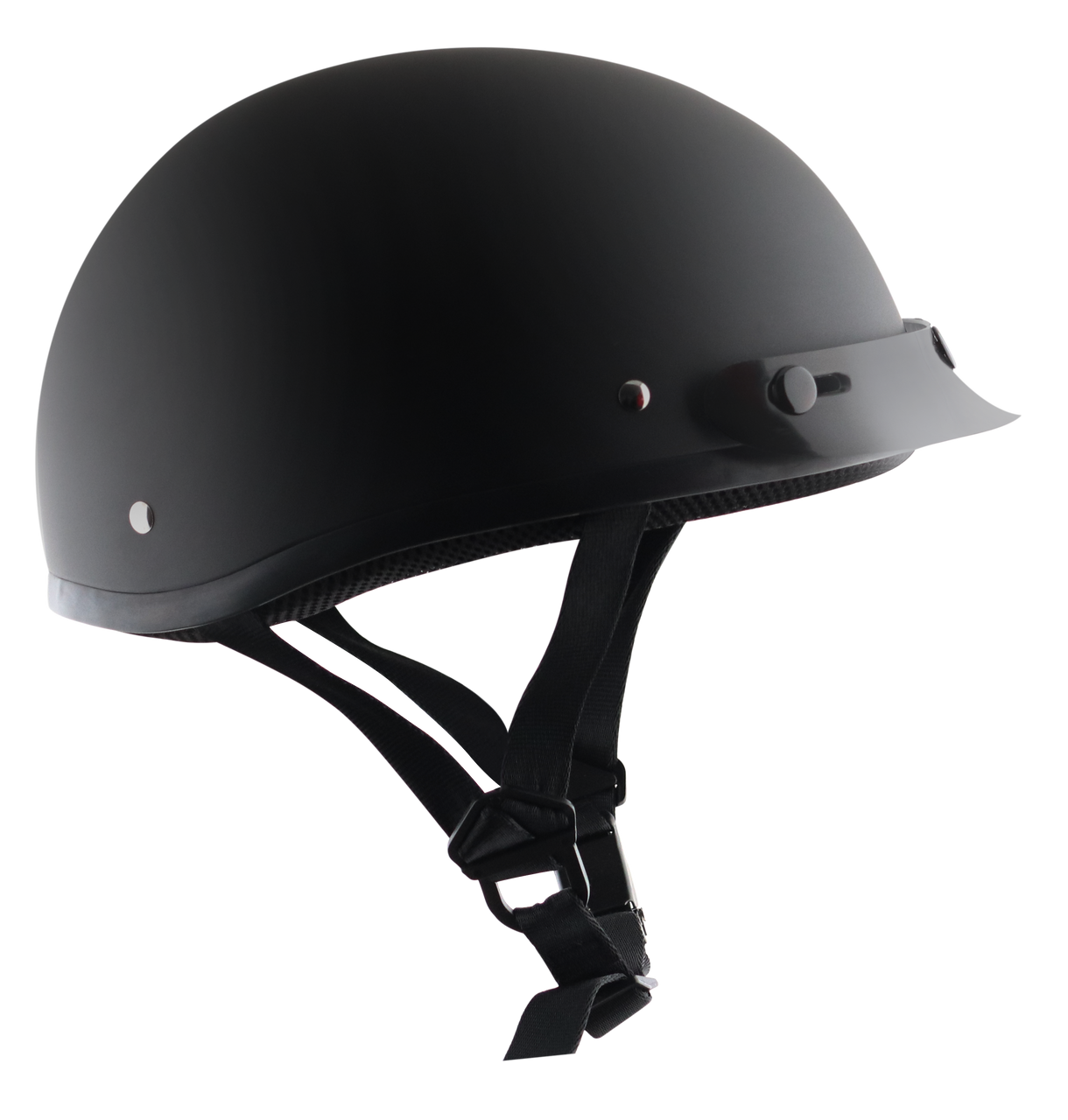 Detour-Helmets-Flat-Black-Half-Helmet-Motorcycle-Rider-side