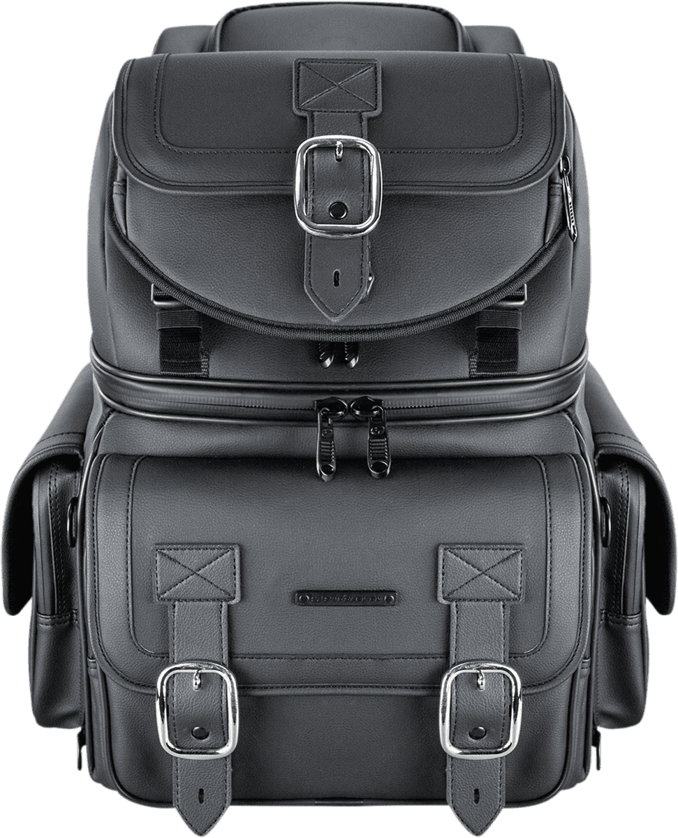 Saddlemen-BR3400D-Motorcycle-Back-Seat-Sissy-Bar-Bag-Front-View