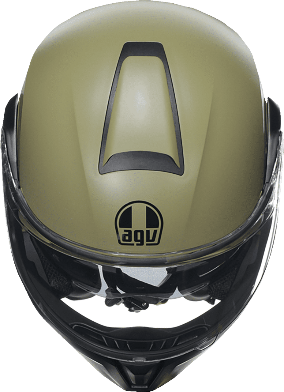 AGV-Solid-Street-Modular-Motorcycle-Helmet-Matte-Green-Black-top-view