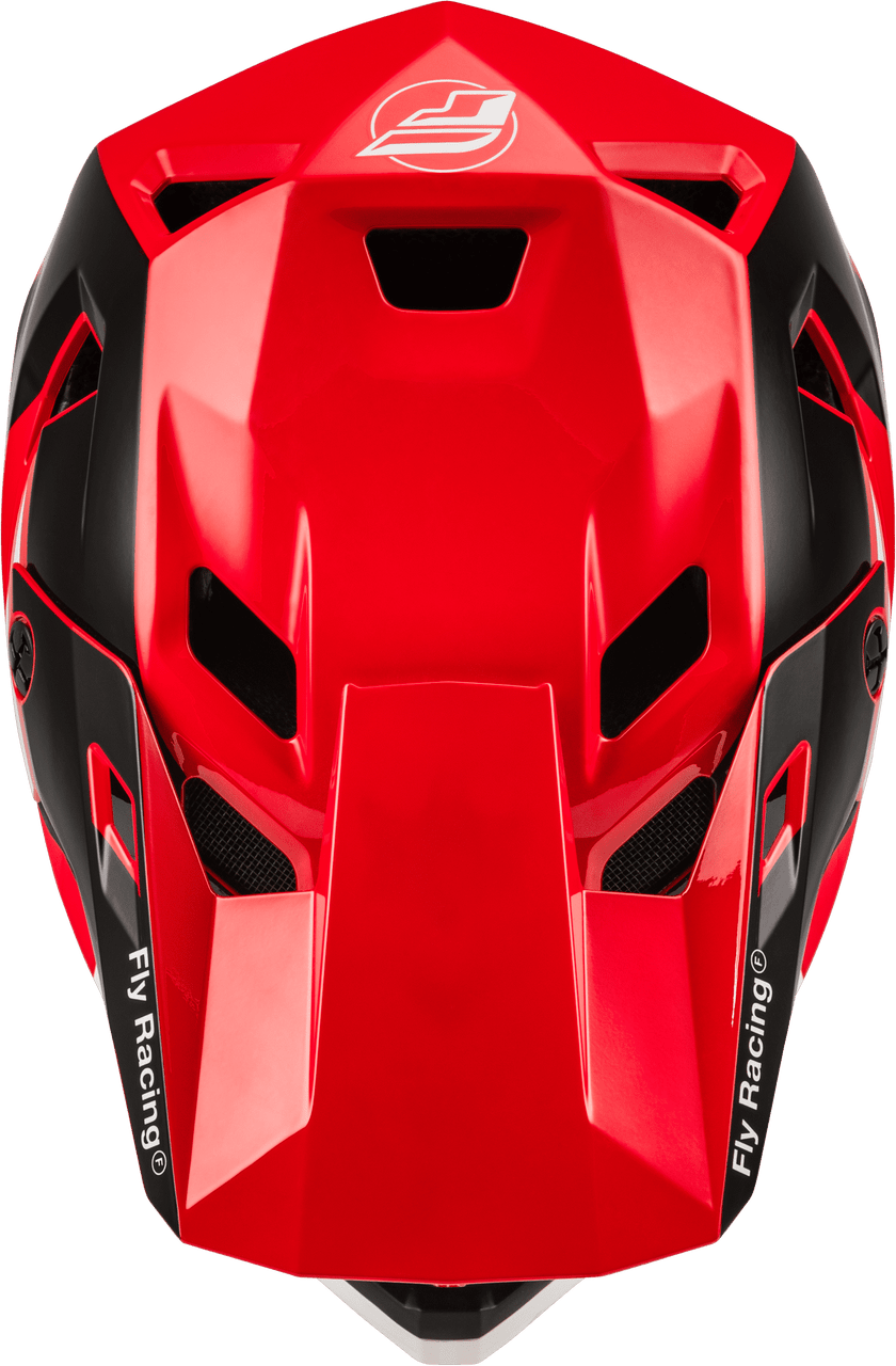 Fly-Racing-Rayce-MTB-Mountain-Bike-Helmet-Red-Black-White-top-view