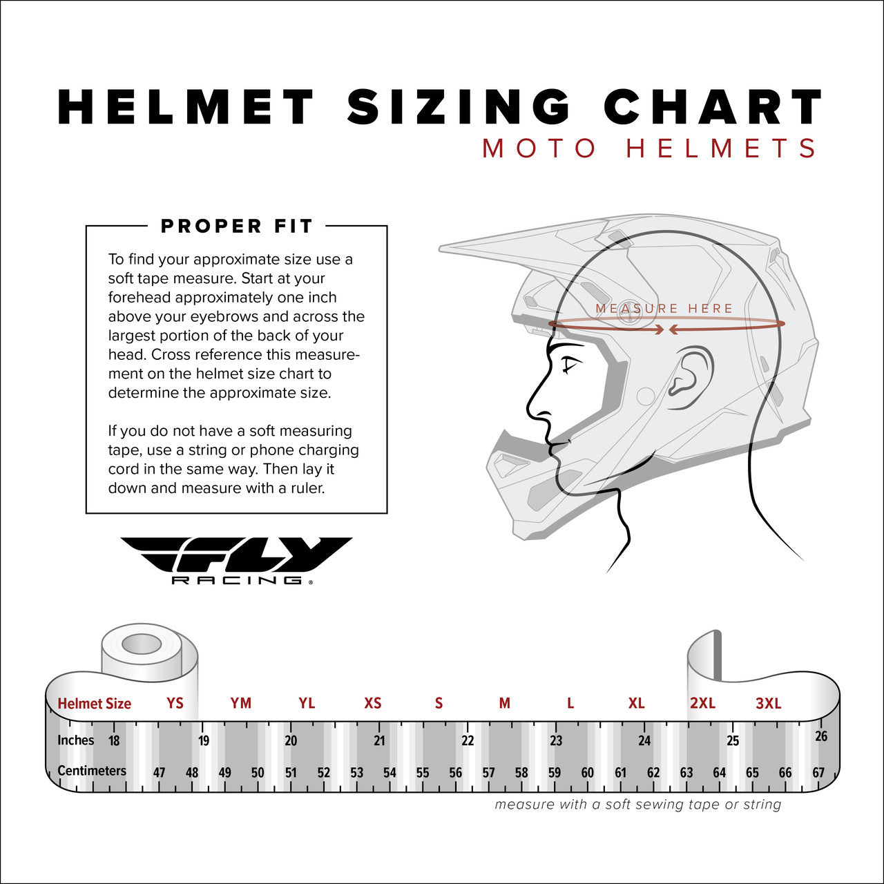 Fly-Racing-helmet-size chart