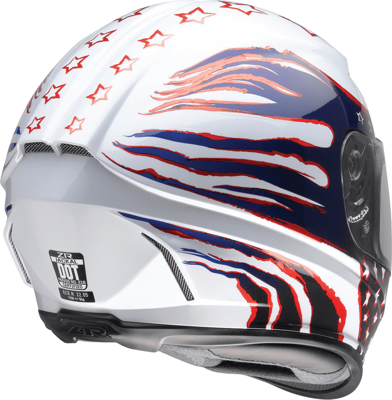 Z1R-Jackal-Patriot-Full-Face-Motorcycle-Helmet-Red/White/Blue-back-side-view