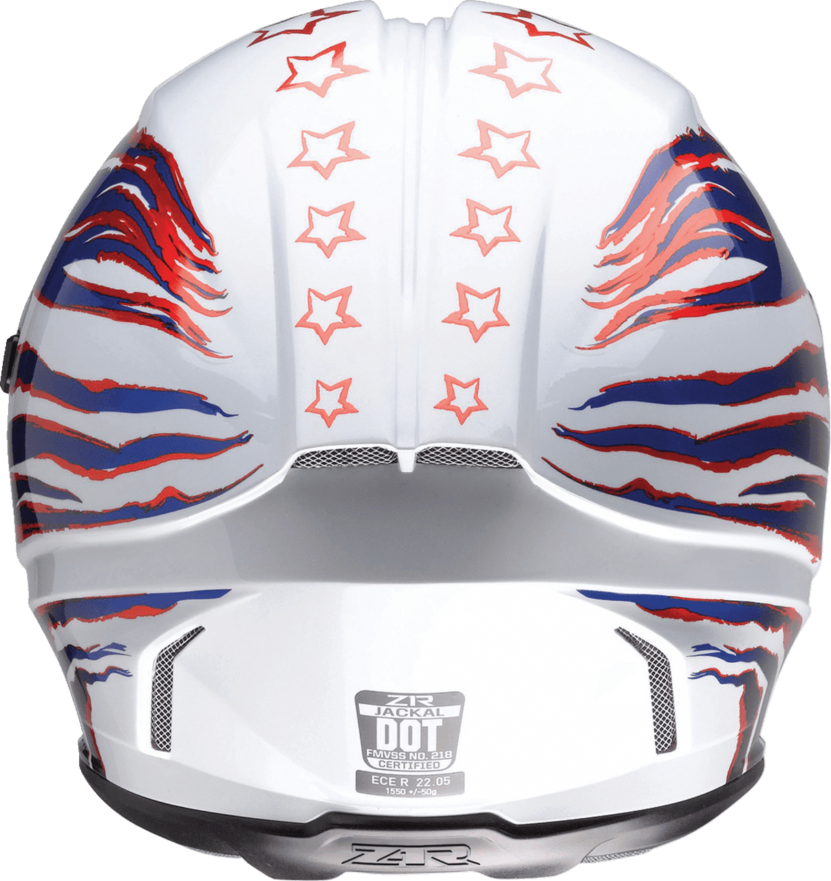 Z1R-Jackal-Patriot-Full-Face-Motorcycle-Helmet-Red/White/Blue-back-view