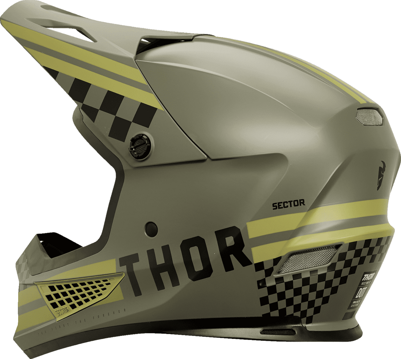 Thor-MX-24-Sector-2-Combat-Motorcycle-Helmet-Army Green-side-view