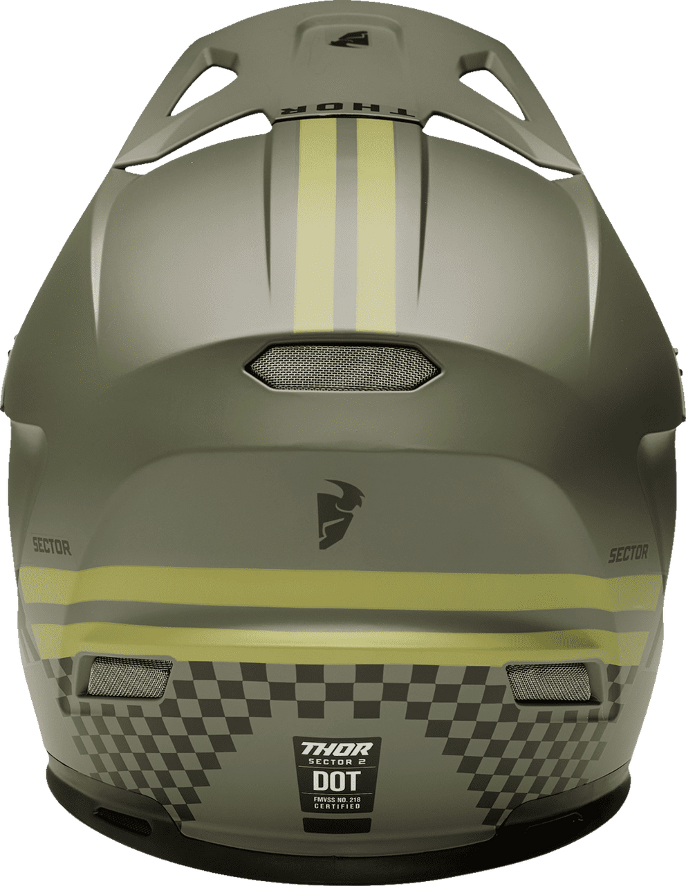 Thor-MX-24-Sector-2-Combat-Motorcycle-Helmet-Army Green-rear-view