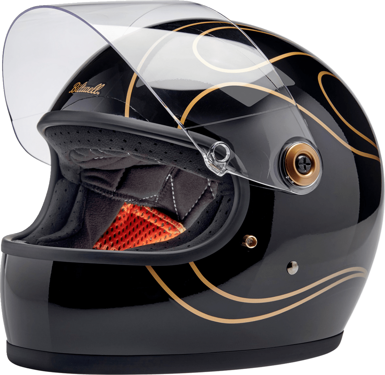 Biltwell-Gringo-S-Flames-Gloss-Black-Full-Face-Motorcycle-Helmet-open-visort-view