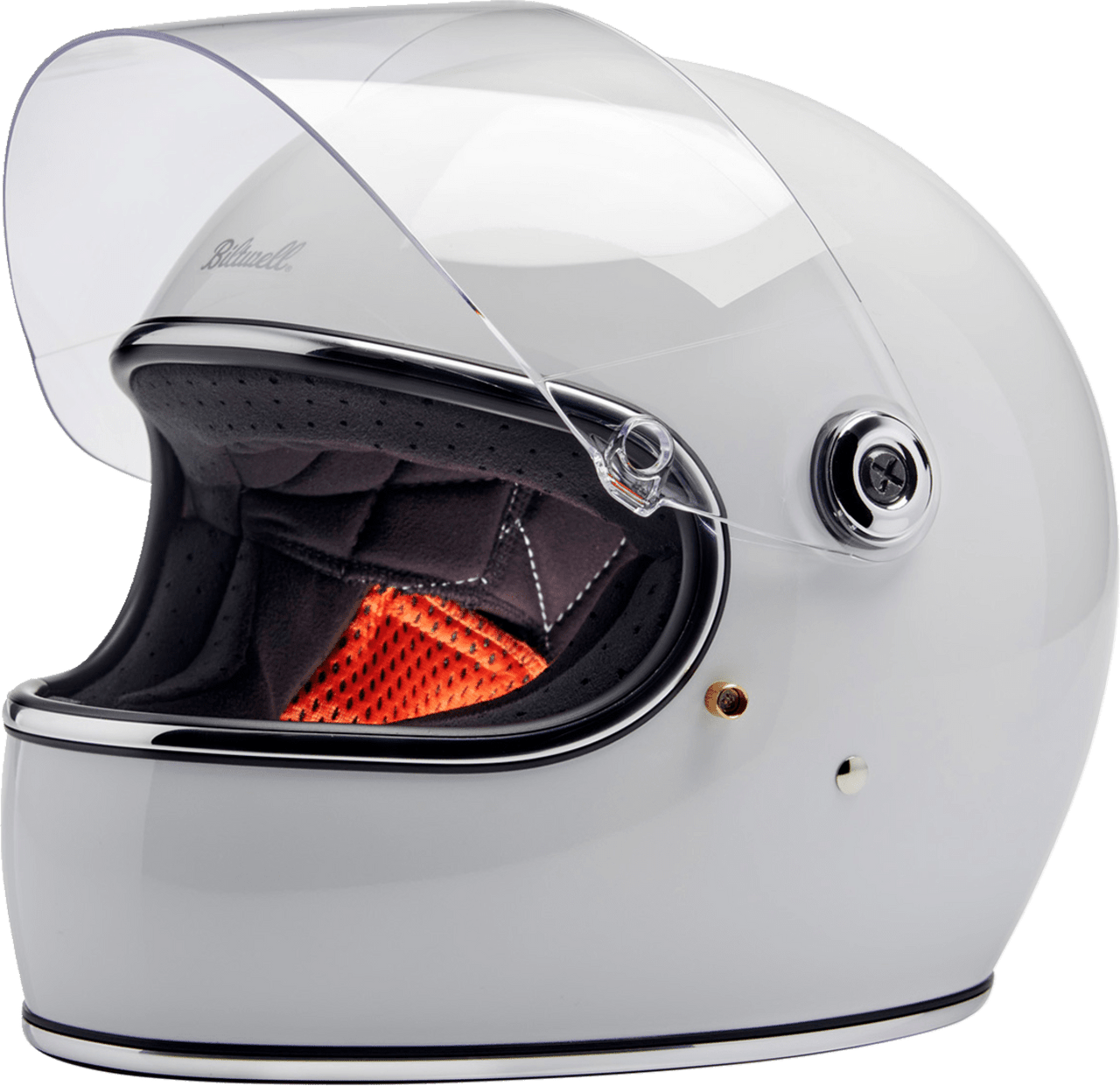 Biltwell-Gringo-S-Solid-Full-Face-Motorcycle-Helmet-Gloss-White-open-visor-view