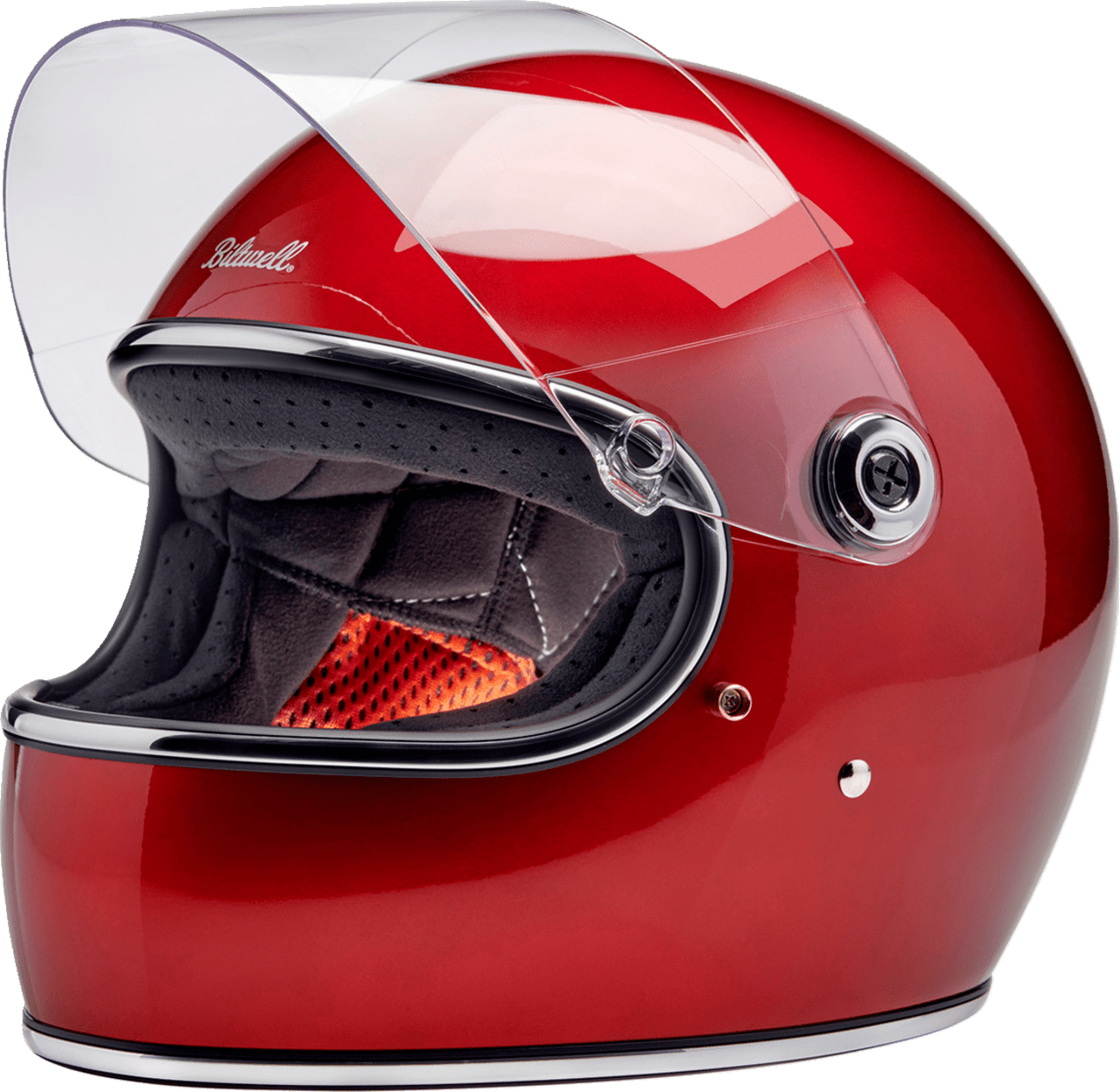 Biltwell-Gringo-S-Solid-Full-Face-Motorcycle-Helmet-Red-Open-visor-view