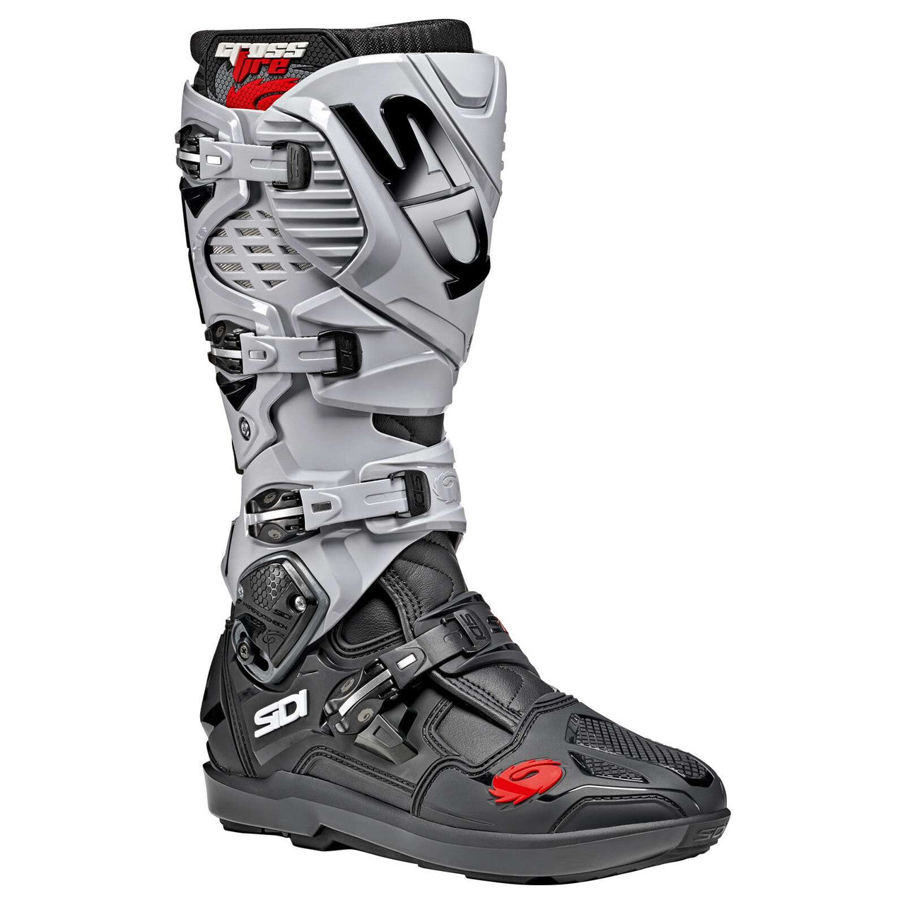 Sidi-Crossfire-3-SRS-Motorcycle-Offroad-Boots-Black-Ash-side-view