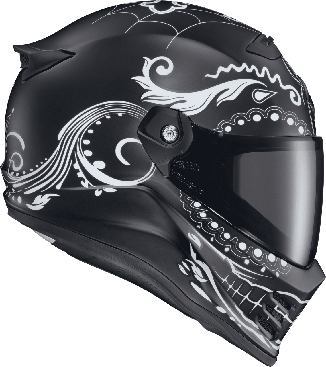 Scorpion-EXO-Covert-FX-EL-Malo-Full-Face-Motorcycle-Helmet-Matte-Black-White-side-view