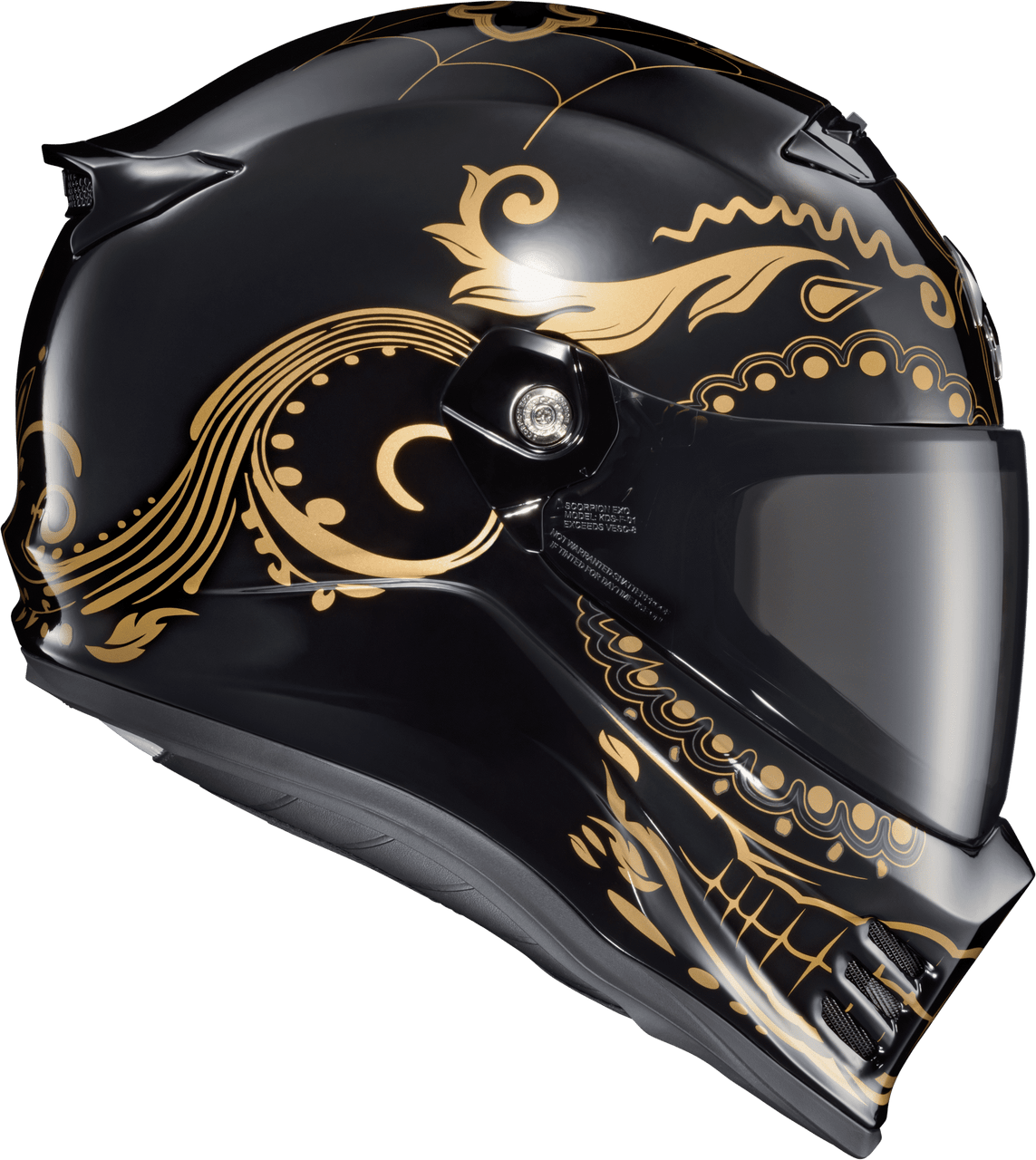 Scorpion-EXO-Covert-FX-EL-Malo-Full-Face-Motorcycle-Helmet-Gold-Gloss-Black-side-view