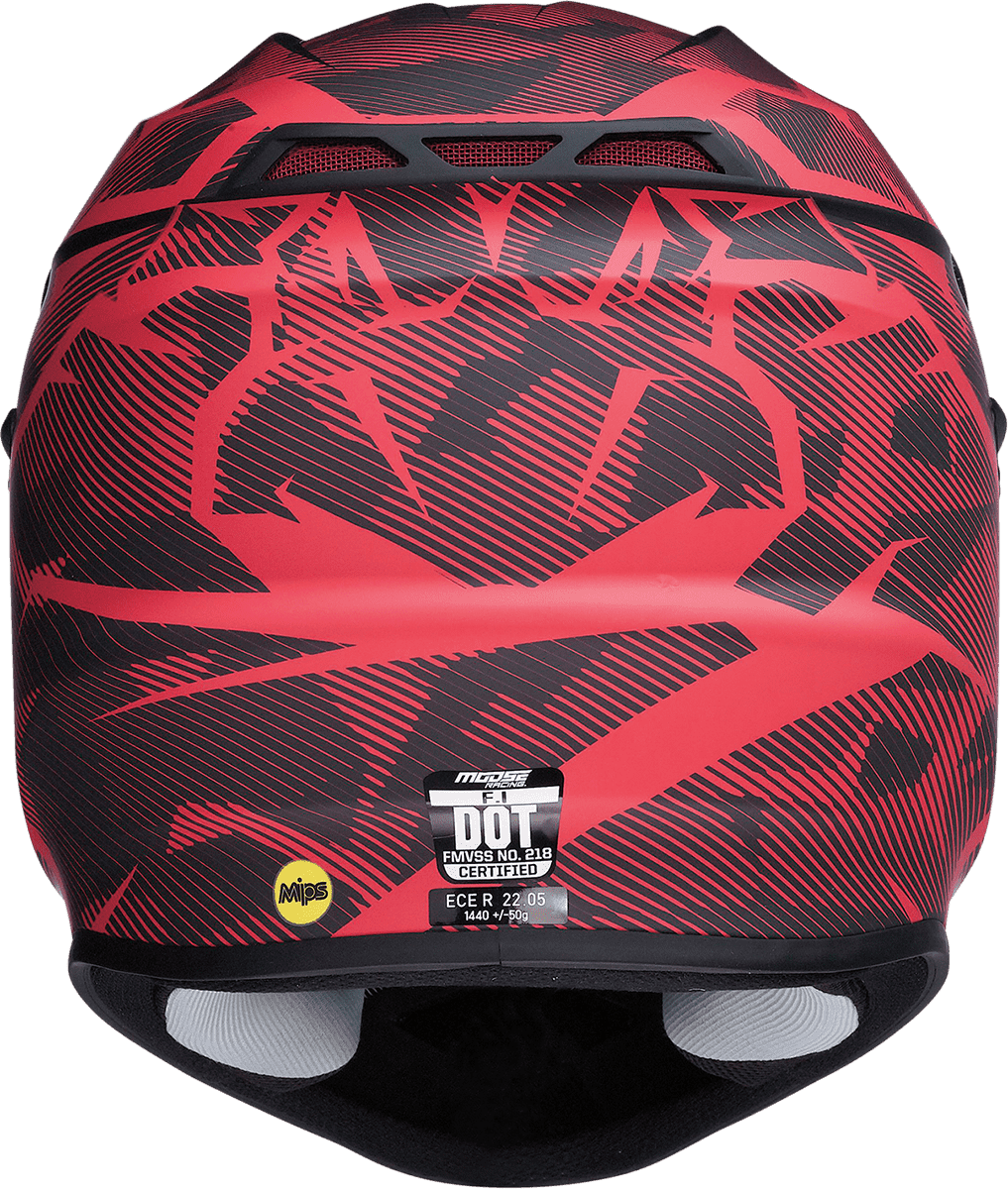 Moose-Racing-F.I.-Agroid-Camo-MIPS-Motorcycle-Helmet-Red-Black-back-view