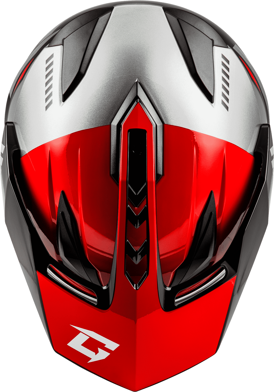 Gmax-GM-11S-Ronin-Snow-Helmet-with-Electric-Shield-Black-Red-top-view