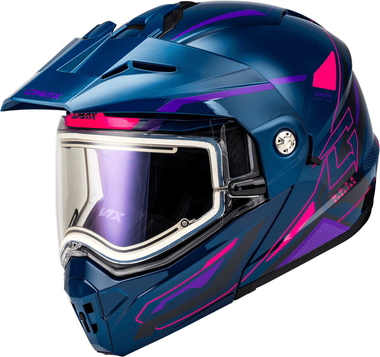 Gmax-MD-74S-Spectre-Snow-Helmet-with-Electric-Shield-Blue-Pink-Purple-Main