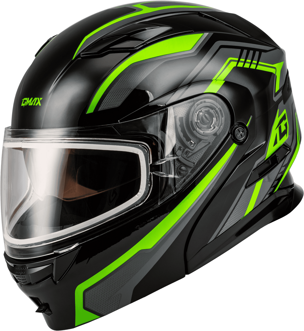 Gmax-MD-01S-Transistor-Snow-Modular-Helmet-Black-Grey-Green-Main